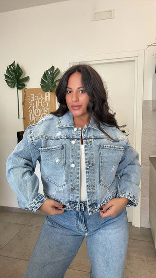 GIUBBINO DENIM CROP