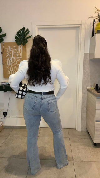 JEANS ZAMPA CHIARO