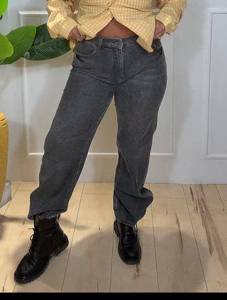 JEANS PALAZZO GRIGIO