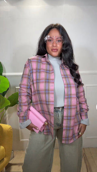 CAMICIA QUADRI ROSA