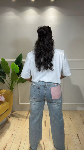 JEANS TASCA STRASS