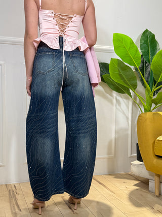 JEANS BALLON STRASS
