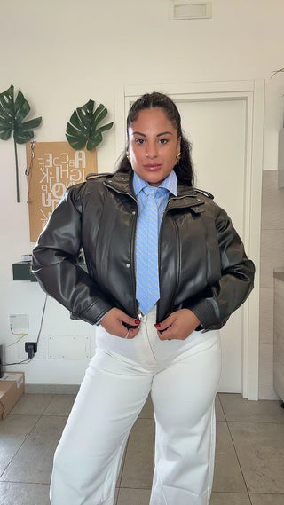 GIACCA CROP PELLE