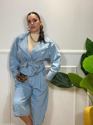 GIACCA DENIM CINTURA