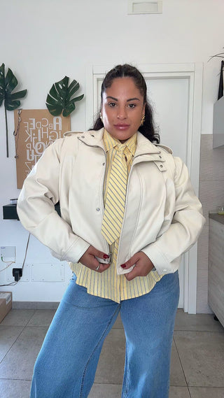 GIACCA CROP PELLE